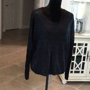 VINCE black metallic knit top, size large